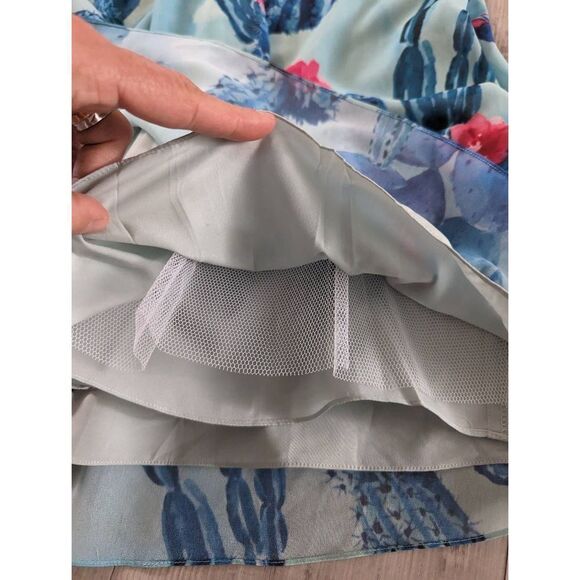 Modcloth Blogger The Better Cactus Halter Dress women's sz 4X blue green cactus - Picture 7 of 12